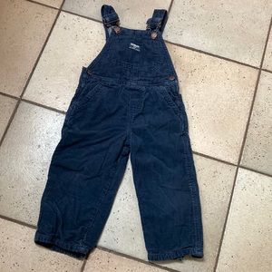 Oshkosh lined navy corduroy overalls, size 2T